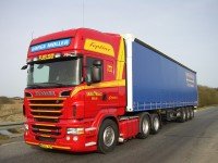 Scania with curtainsider trailer