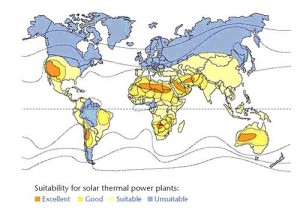 suitability for solar thermal plants