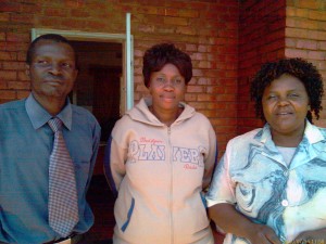 Charles Nkandu (Deputy Head)-Lt, Evelyn Manda (Careers Advisor)-M, Charity Chavula(Acting Head)-Rt