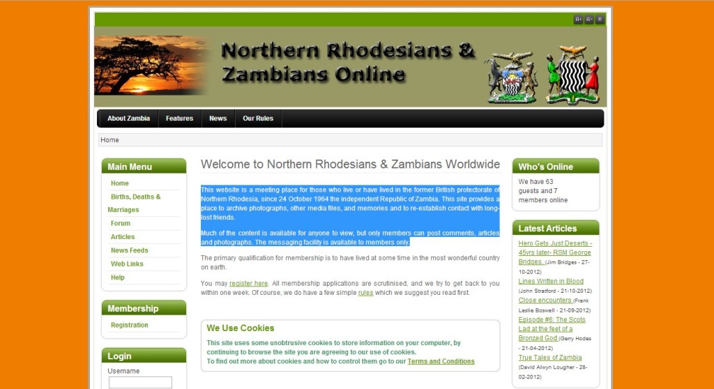 Northern Rhodesians and Zambians Online