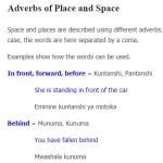 Bemba Lesson 25 - Adverbs of Space and Place