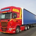 Scania with curtainsider trailer