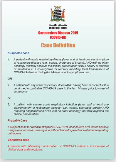 Corona case definition