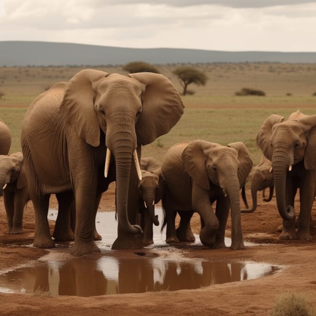 Elephants at water hole