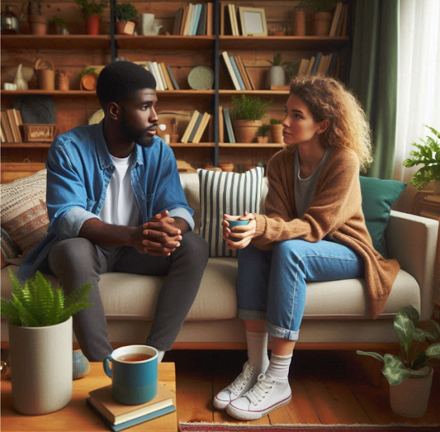 A couple sitting together