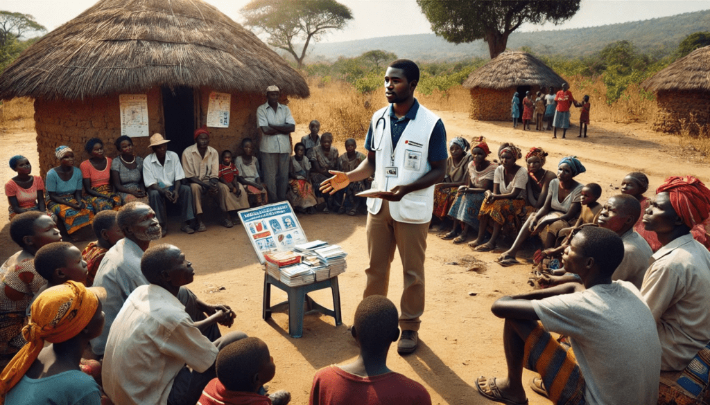 A health worker provides education