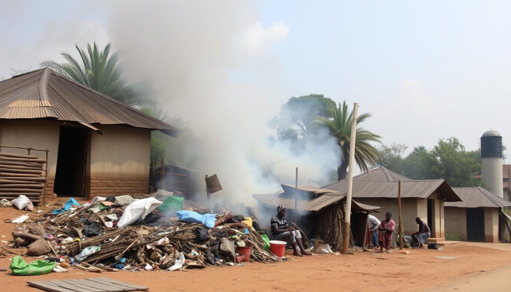 Waste burning close to homes